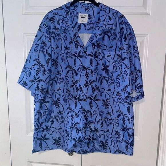 Spicy Tuna Fishing Shirt Men's Size XL Light Blue/ Dark Blue Curaçao Longitude